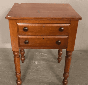 Vintage wooden side table with two drawers