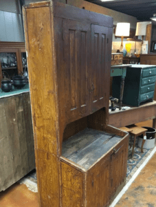 Rustic antique wooden hutch in shop