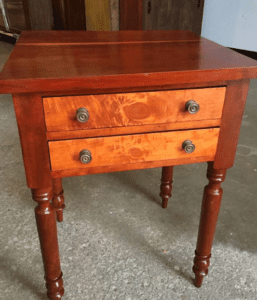 Wooden side table with two drawers