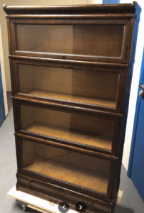 Antique wooden barrister bookcase with glass doors